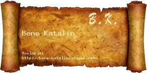 Bene Katalin névjegykártya